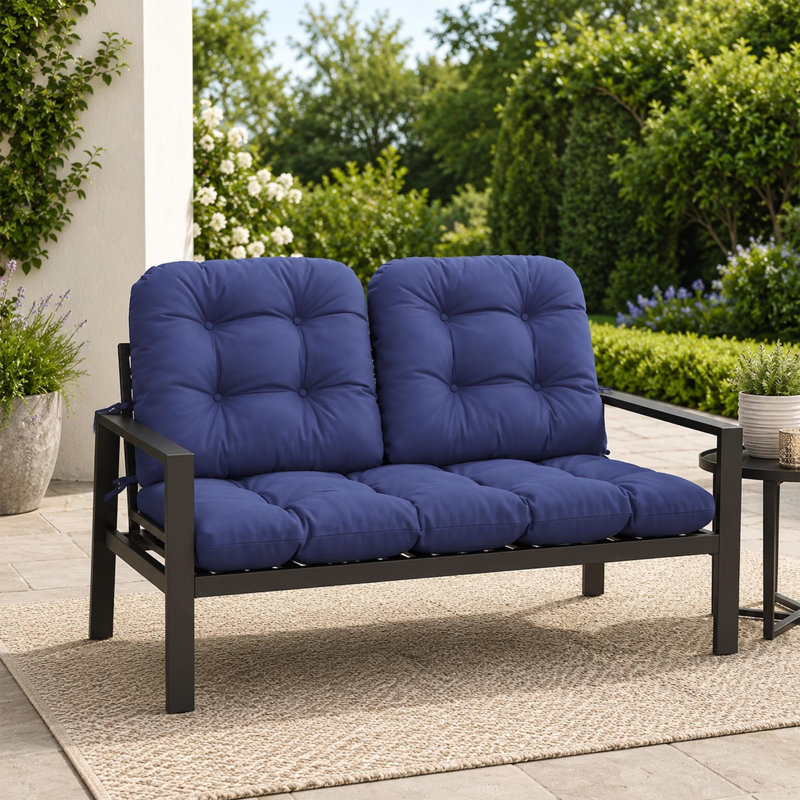 Ensemble de coussins pour fauteuils d'extérieur en osier, coussins imperméables pour mobilier de patio avec motif capitonné