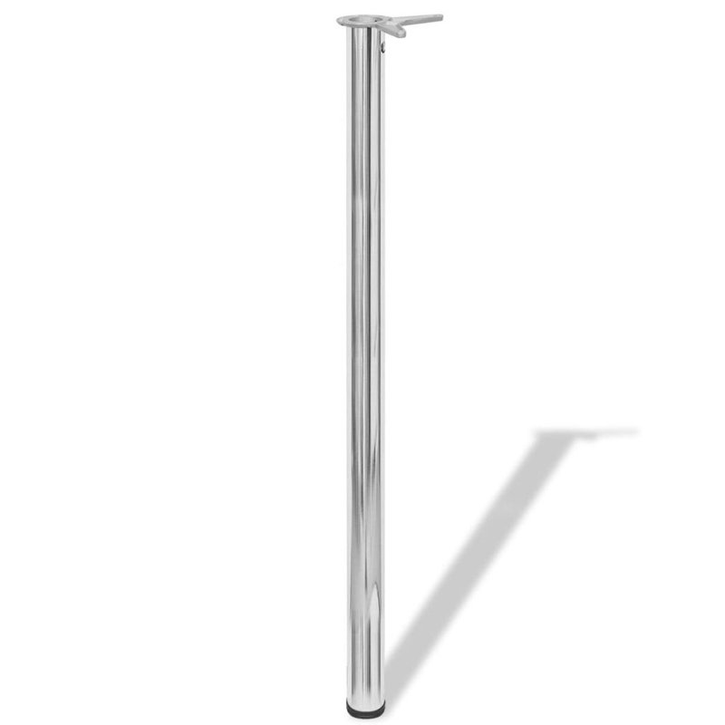 Adjustable Table Legs, Chrome, 71cm H x 6cm W x 6cm D
