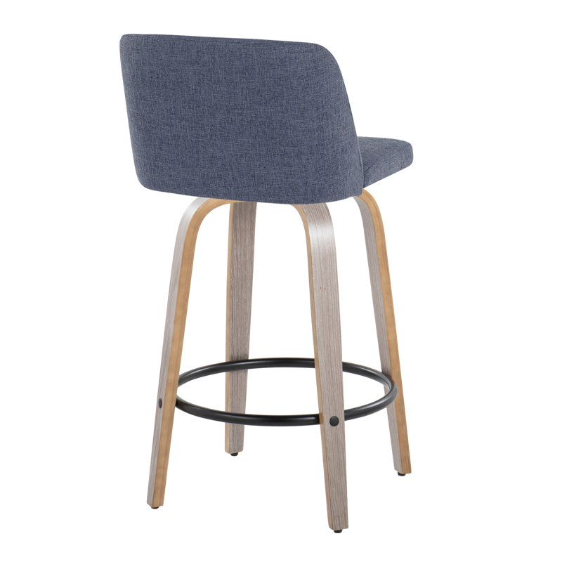 Contemporary Counter Stool, Siège bleu / cadre brun / noir