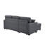 Canapé-lit modulaire modulaire gris, 3 places, convertible, dossier pour une position de repos confortable - siège avec rangement caché, convertible, coussins de détente