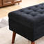 Banc de rangement en lin noir - l 43,7 po x P 18,1 po pour vestibule, bout de lit et entrée de chevet avec bout-780353847