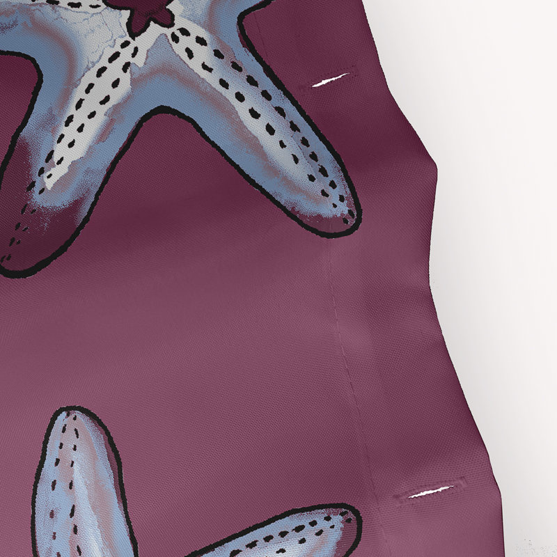 Rideau de douche simple Wilb Abraham, Mauve / Bleu