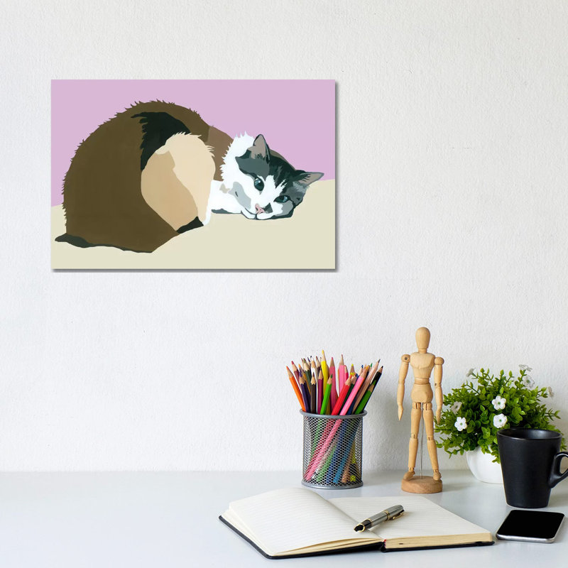Colbert On Lavender by Julie Ahmad - Wrapped Canvas Print, 20.32 cm H x 30.48 cm W