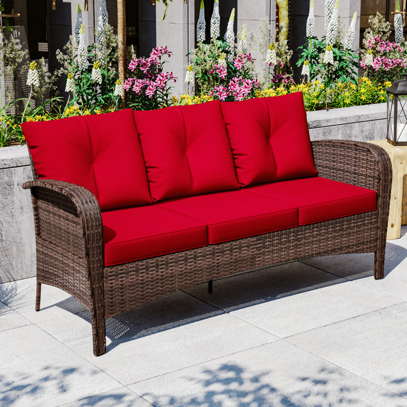 Canapé d'extérieur 72 po x 30 po x 35 po, Rouge