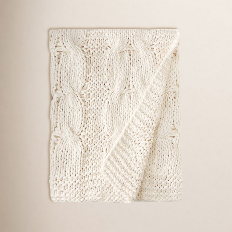 Wildomar Knitted Throw Blanket, Natural