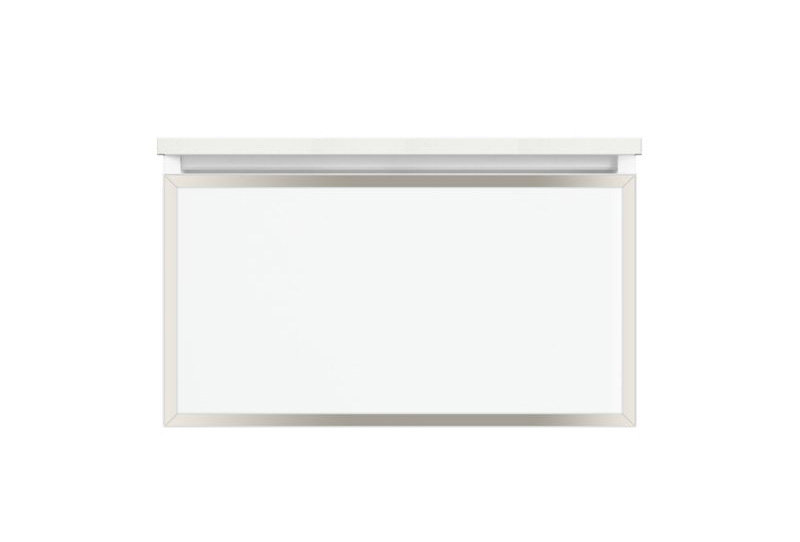 Profiles Framed 30" Single Bathroom Vanity Base Only, Full Drawer, Yes, Matte Grey/Matte Gold