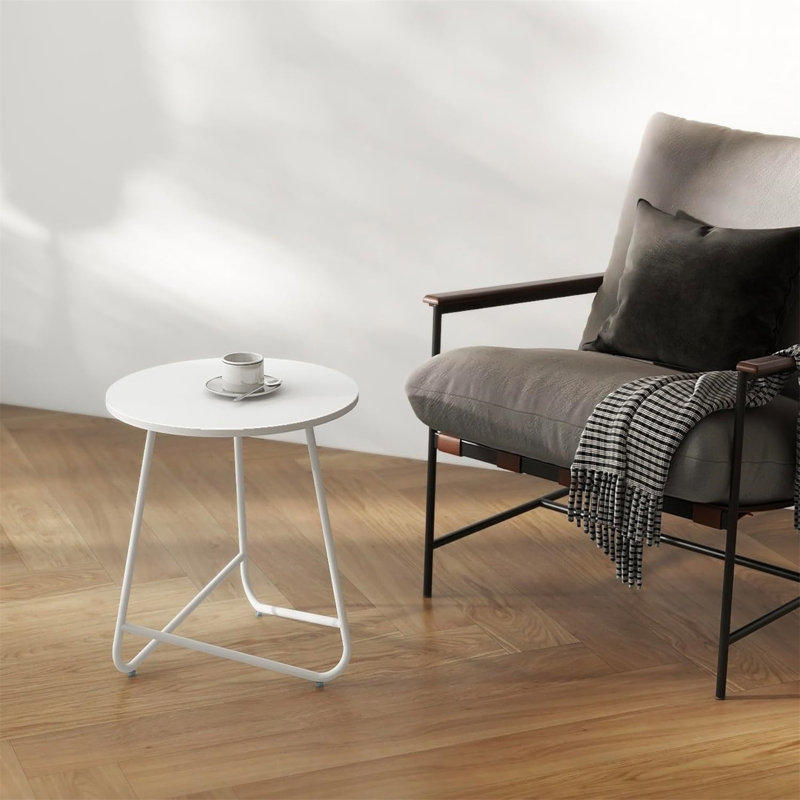 Table d'appoint ronde 17,7 po Kataleia, Blanc