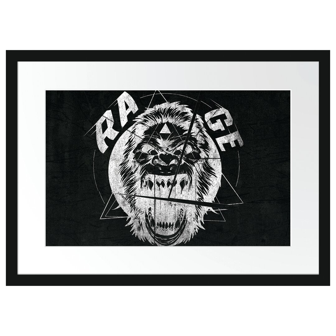 Gerahmtes Poster Rage Black