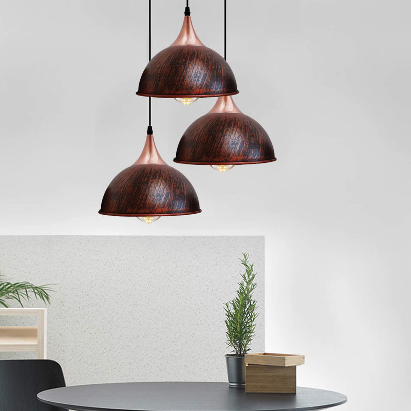 Mundubbera 3 - Light Cluster Pendant, Rustic Red