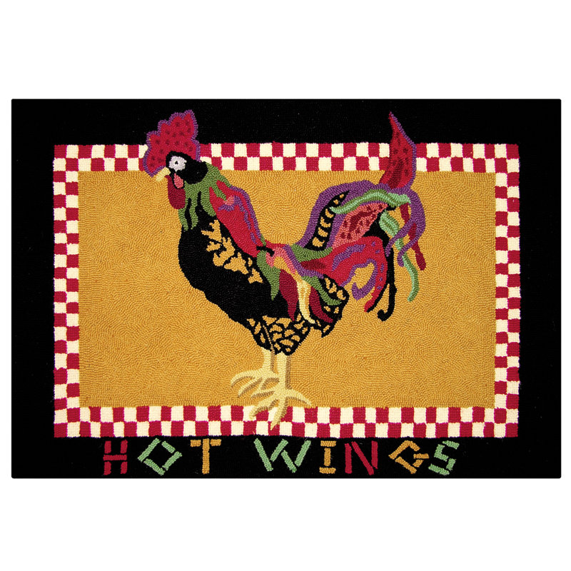 Basie Hot Wings Hooked Rug