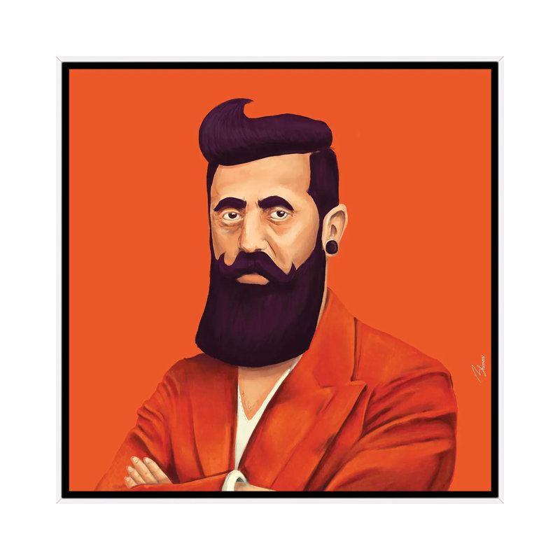 Benjamin Zeev Herzl, White Floater Framed Canvas, 26" H x 26" W x 1.5" D, No Mat