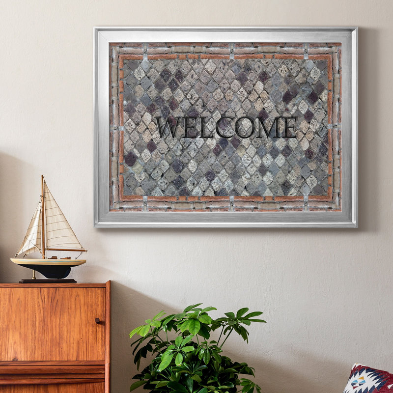 Pompéi, art textuel sur toile, H 26,5 po x l 36,5 po x P 1,5 po, Argent