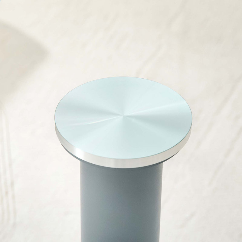 Round Tempered Glass Coffee Table with Light Luxury Design, Transparent;Black
