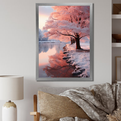 «Winter Peach Tree On Frosty Morning V», reproduction d'art sur toile