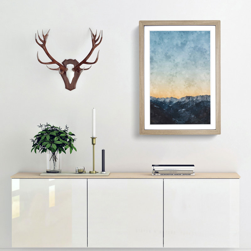 Ahrntal Mountain Valley in Italy - Picture Frame Painting Print, 33cm H x 24cm W x 2cm D, Oak Framed