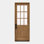G5009-SW-96 | Porte simple 96 po, extérieur pré-monté RTA, 9 Lite SDL, 1/2 Lite, 1 panneau, bois d'acajou brut
