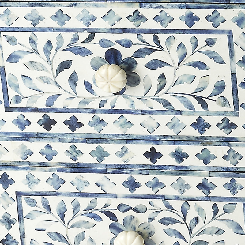 Commode d'appoint 2 tiroirs Middleton, Bleu