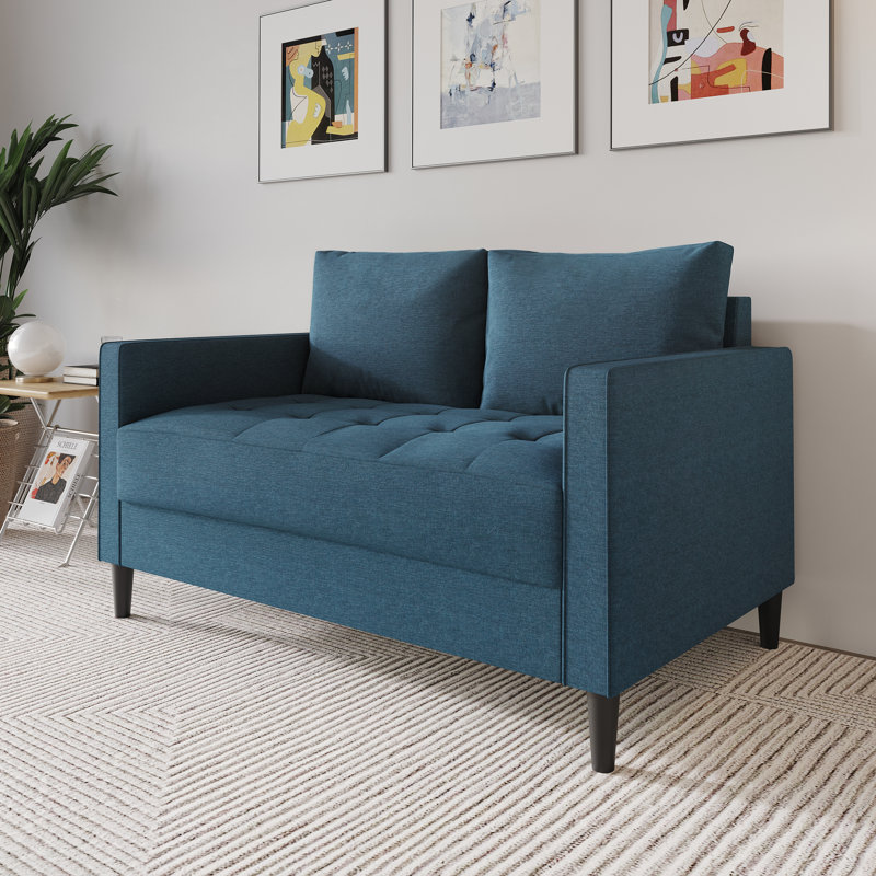 51.97'' Reception Loveseat, Blue Linen