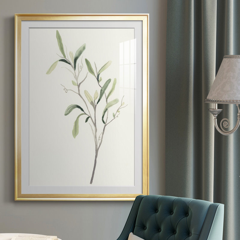 " Spindle Sprig III ", Gold, 24.5" H x 18.5" W x 1" D