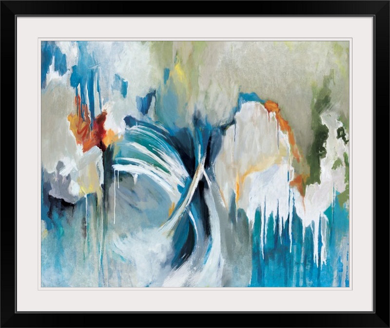 « free flow », reproduction d’art, H 20 po x l 23 po x P 1 po, Cadre noir