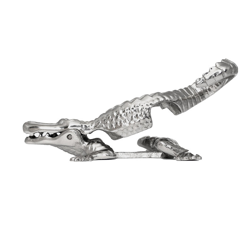 Heurtoir de porte en alligator, Argent nickel, 5,25 po x 2,5 po x 1 po