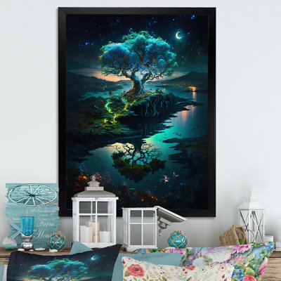 «Neon Tree on Coastline at Dark», reproduction sur toile