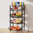 Fruit Basket for Kitchen, 4-5Tier Slide Out Metal Storage Baskets Carts Organizers Drawers with Wood Top and Handle with Rolling Wheels for Snacks Vegetables
