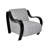 Curva Luxe Boucle Accent Chair with Black Upholstery and Matte Black Wood Arms, Mid-Century Modern Lounge Chair-1434636302-1430260986