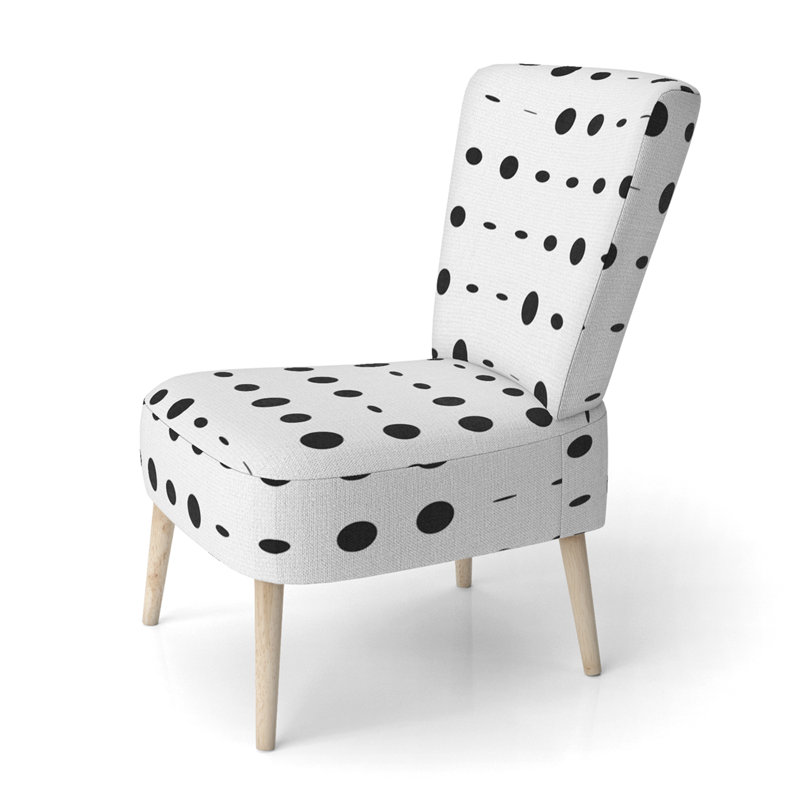 Chaise d'appoint rembourrée à motifs Black Circle Dots
