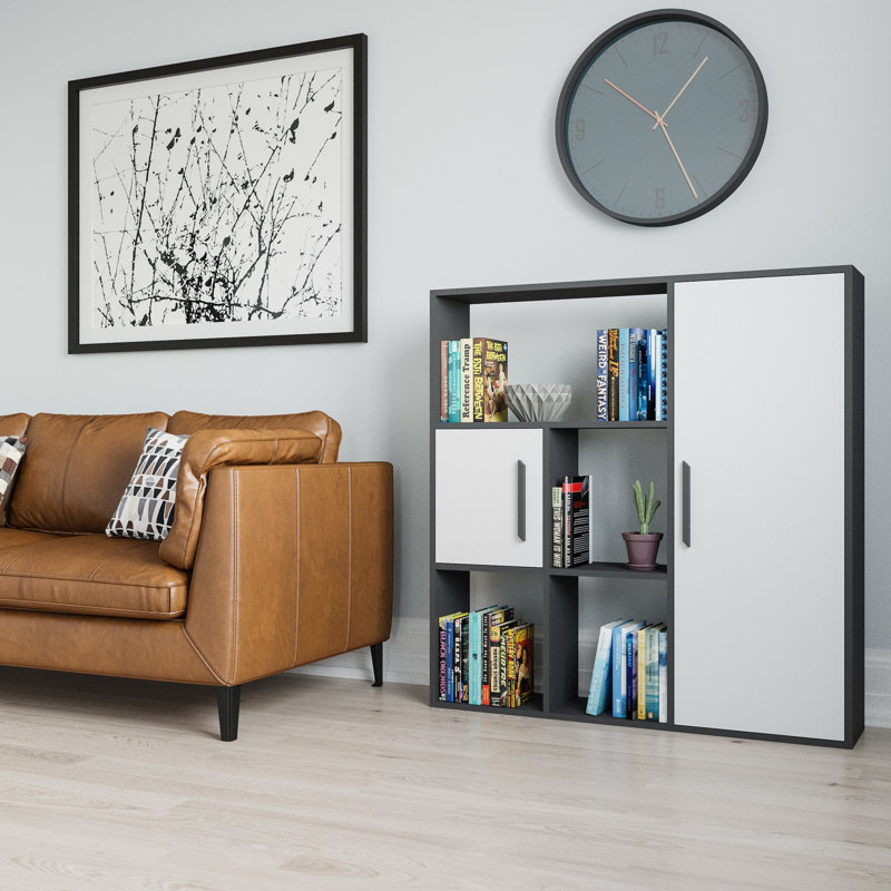 Najja Storage Bookcase, Anthracite/White
