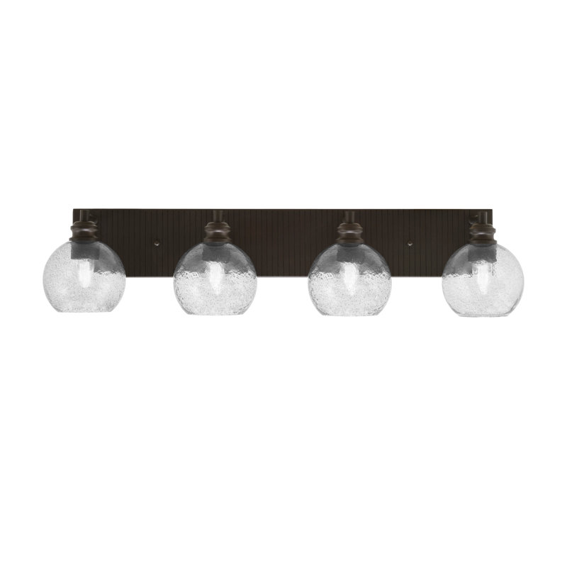 Edge 4 Light Bath Bar With 5.75" Glass, Espresso, Smoke