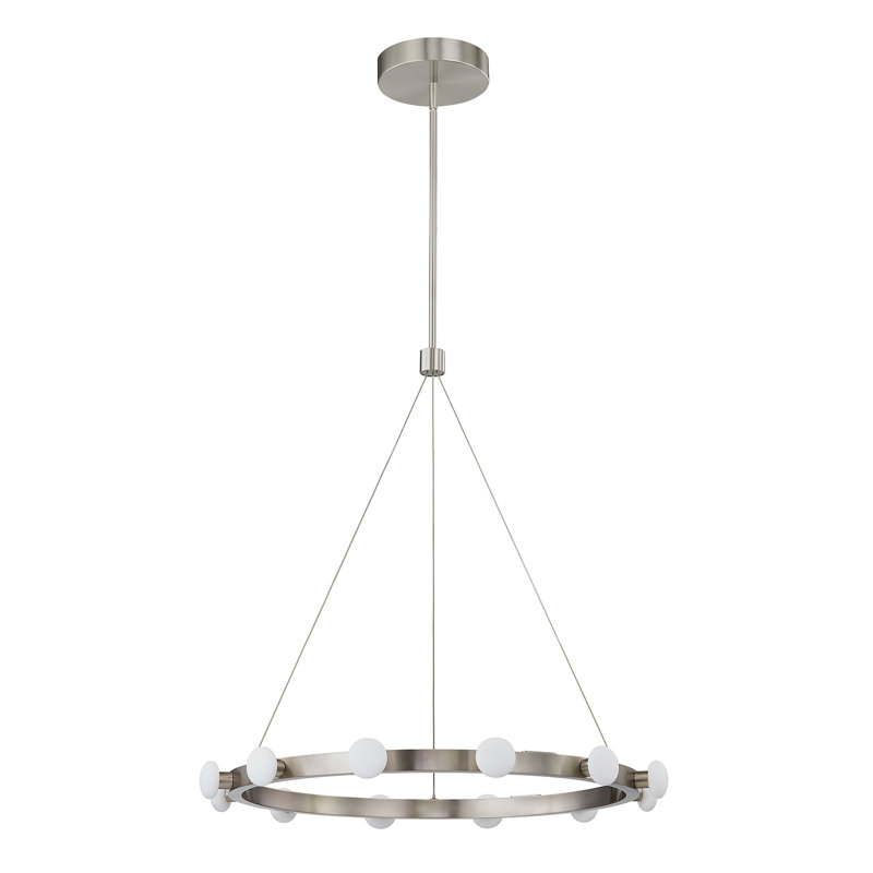 Rezz 12 - Light LED Chandelier, Brushed Nickel