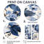 «Blue and White Flower Radiance» - Grandes impressions florales sur toile, 2 pièces-1179841521-1179841530-1179841528