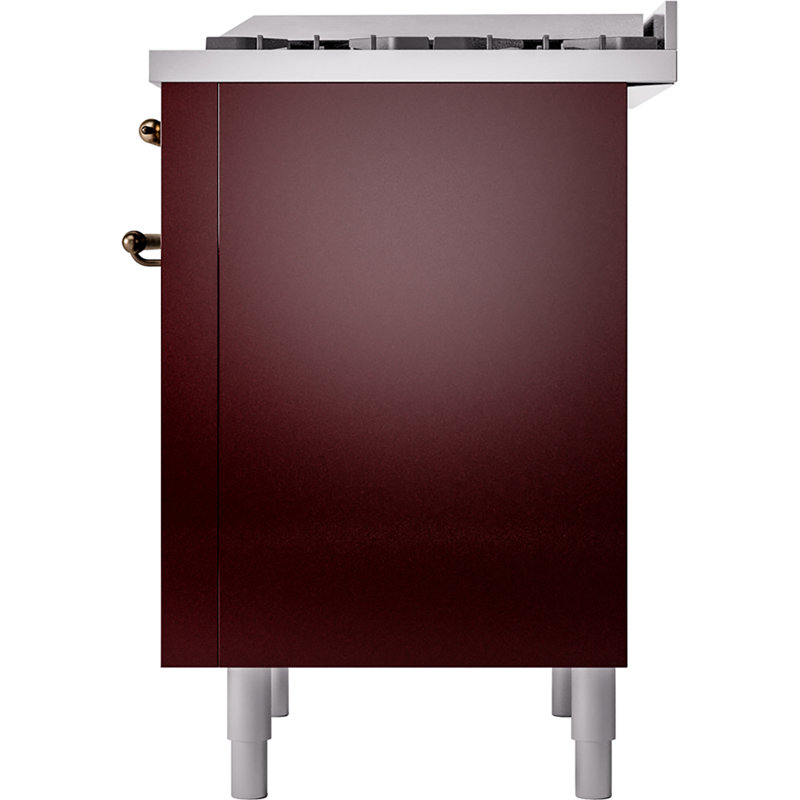 ILVE Nostalgie II 36 Dual Fuel Range, knobs, Burgundy/Bronze, Natural Gas