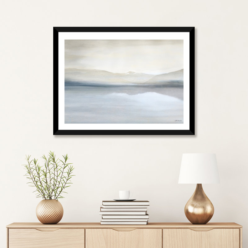 Lake Majesty - reproduction d'art, H 18 po x l 26 po x P 1,5 po, Impression encadrée, Noir