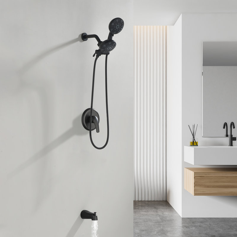 Tub And Shower Faucet Set Complete Shower Tub Kit Dual Shower Head And Handheld 2 In 1 Combo Set Shower System With Tub Spout Tub And Shower Trim Kit Combo Set Shower Fixtures