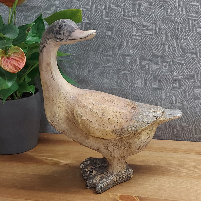 Seamus GOOSE 30cm Carved Wood Effect