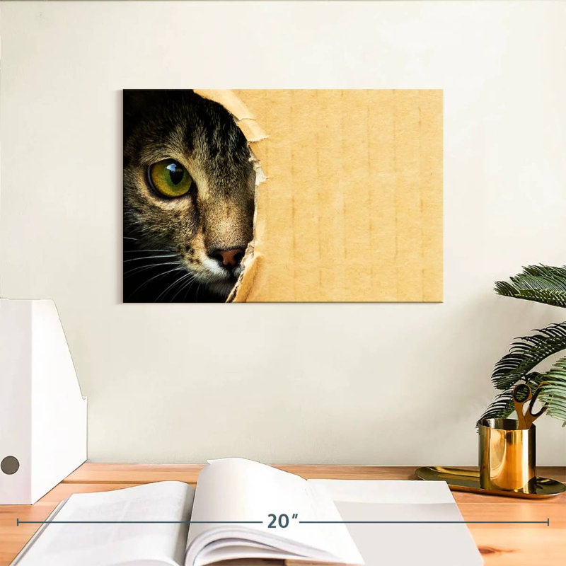 Hole Peeking Cat, H 8 po x l 12 po