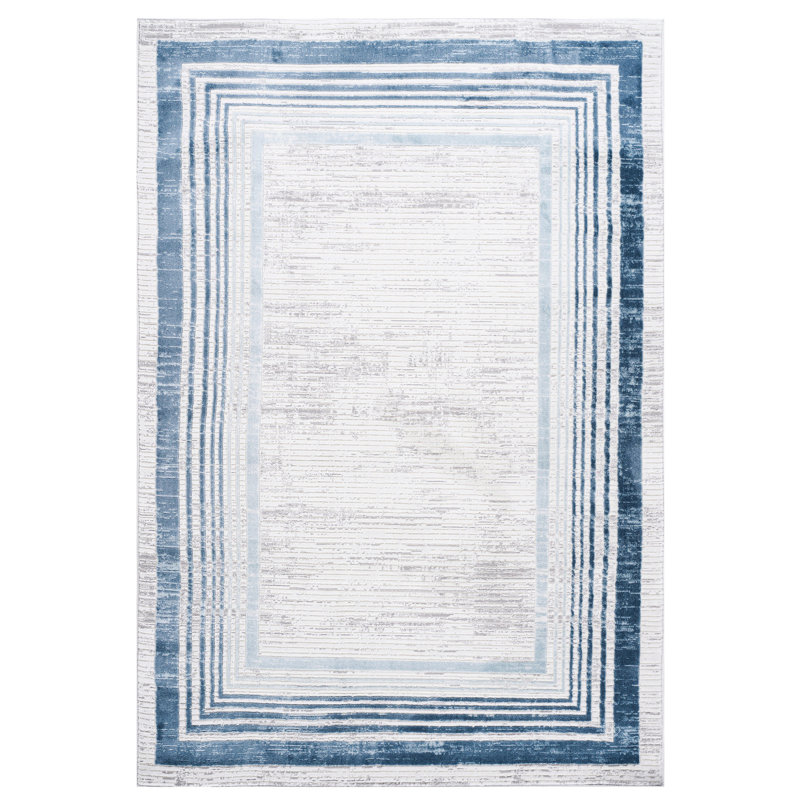 Tapis tissé et tissé 5 x 7 - bleu