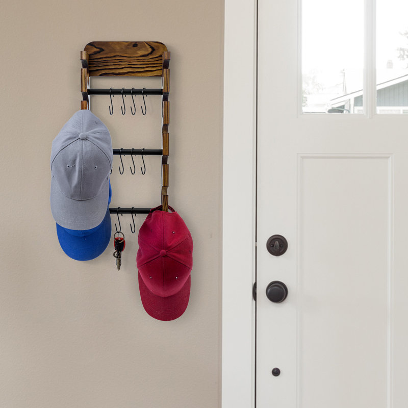 Chapeau mural à 3 niveaux et crochets pour accessoires