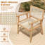 Ensemble de 3 chaises de table bistro avec structure en bois de teck