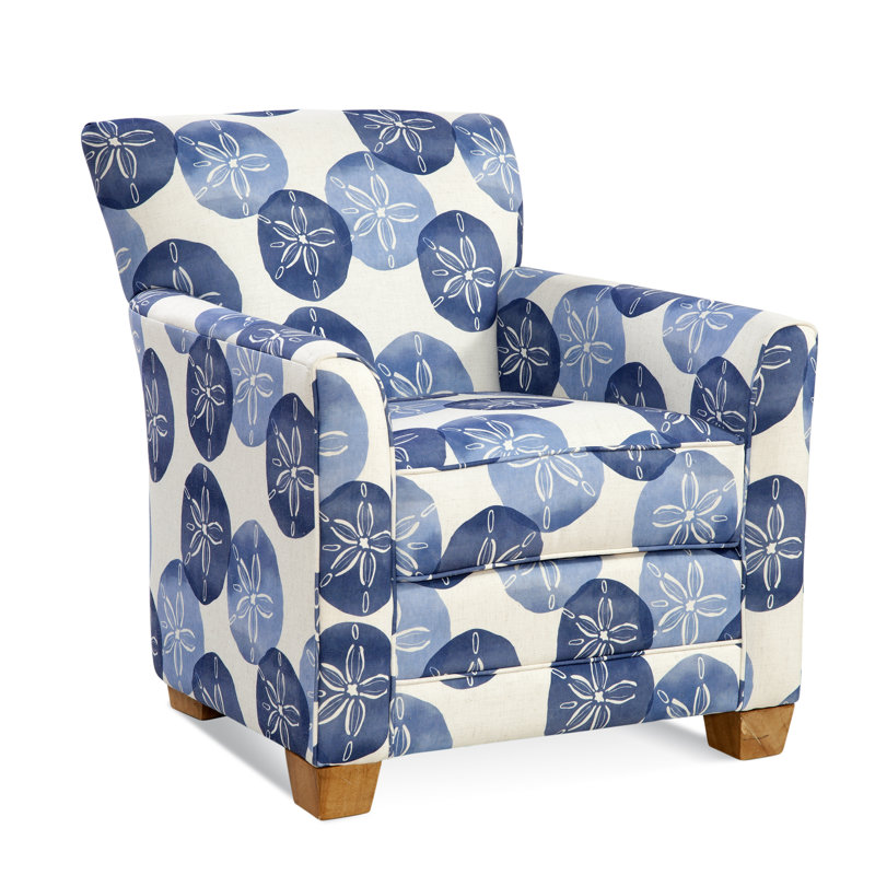 Buckley Armchair, Frost White Finish, Beige Performance Fabric; 0851-73