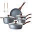 SENSARTE Nonstick Cookware Set 11-Piece, Healthy and Non-toxic with Stay-Cool Handles and Silicone Utensils, PFOS & PFOA Free