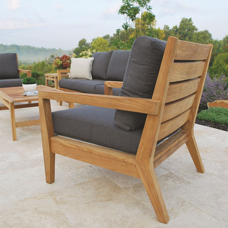Algarve Outdoor Lounge Chair, Fog Rain 9908