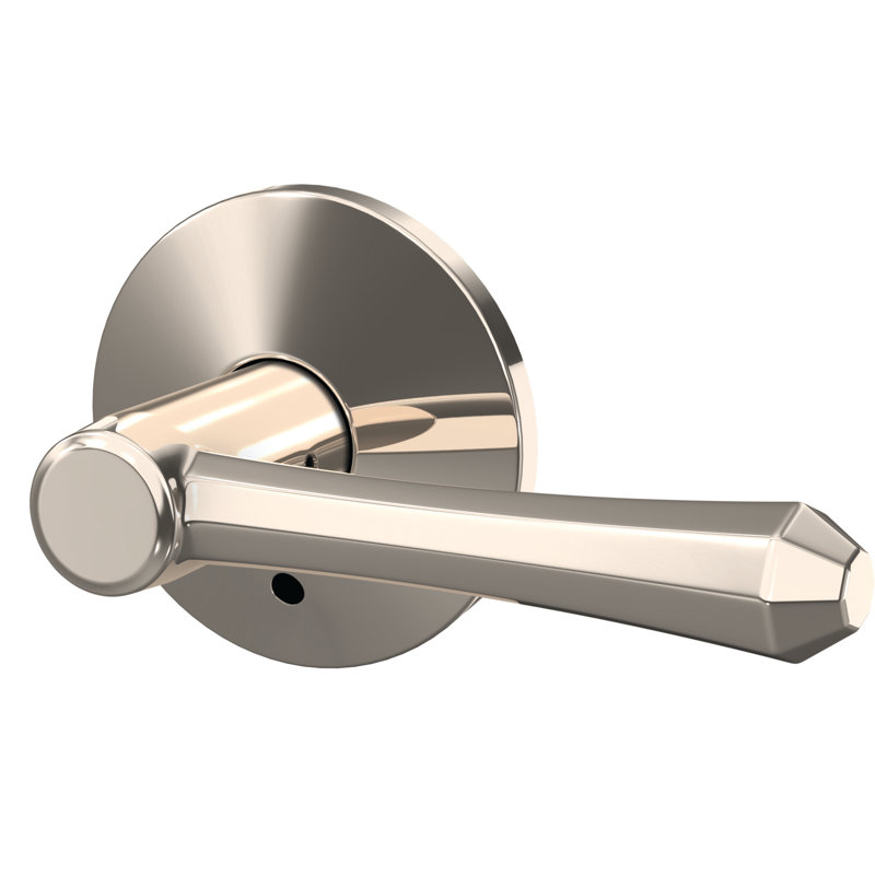 Dempsey Custom Hall-Closet and Bed-Bath Lever with Kinsler Trim, Polished Nickel