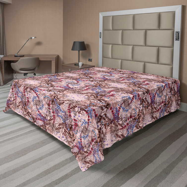 Ambesonne, drap plat floral pivoines, art botanique printanier