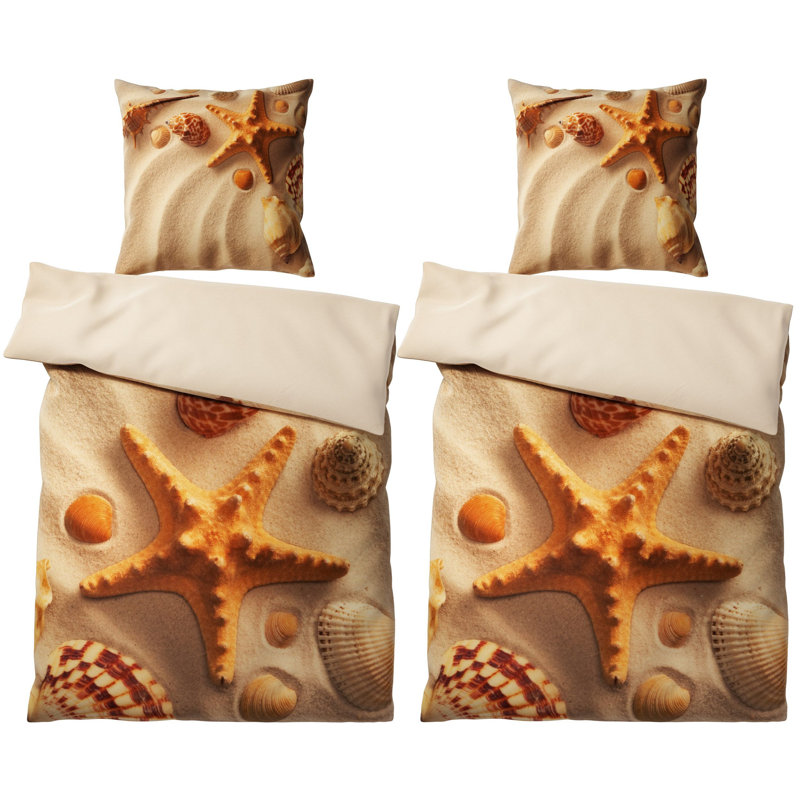 Cotton No Pattern Duvet Cover Set with Pillowcases Included