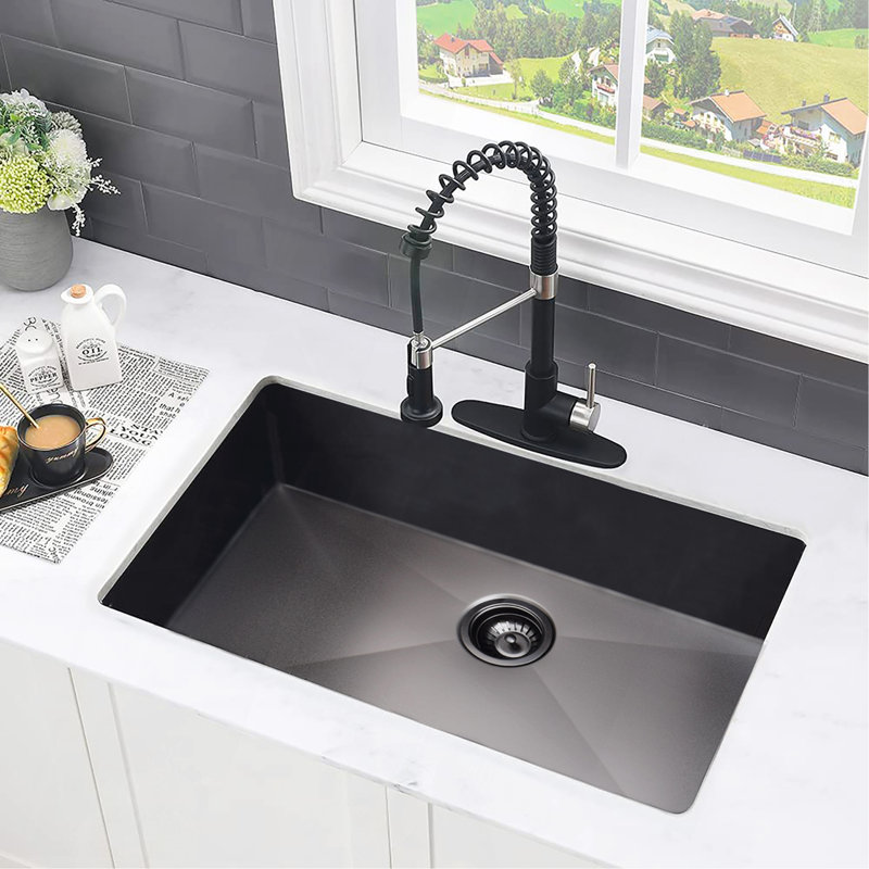 Évier de cuisine encastrable L 30 po x l 18 po avec grille d'évier