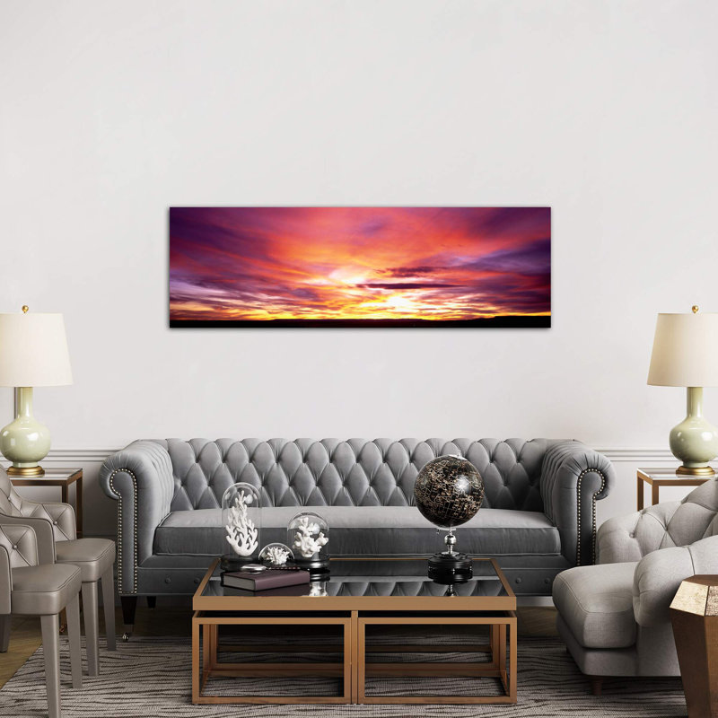 Sunset, Canyon De Chelly, Arizona, USA - No Frame Panoramic Print on Canvas, 182.88 cm H x 60.96 cm W
