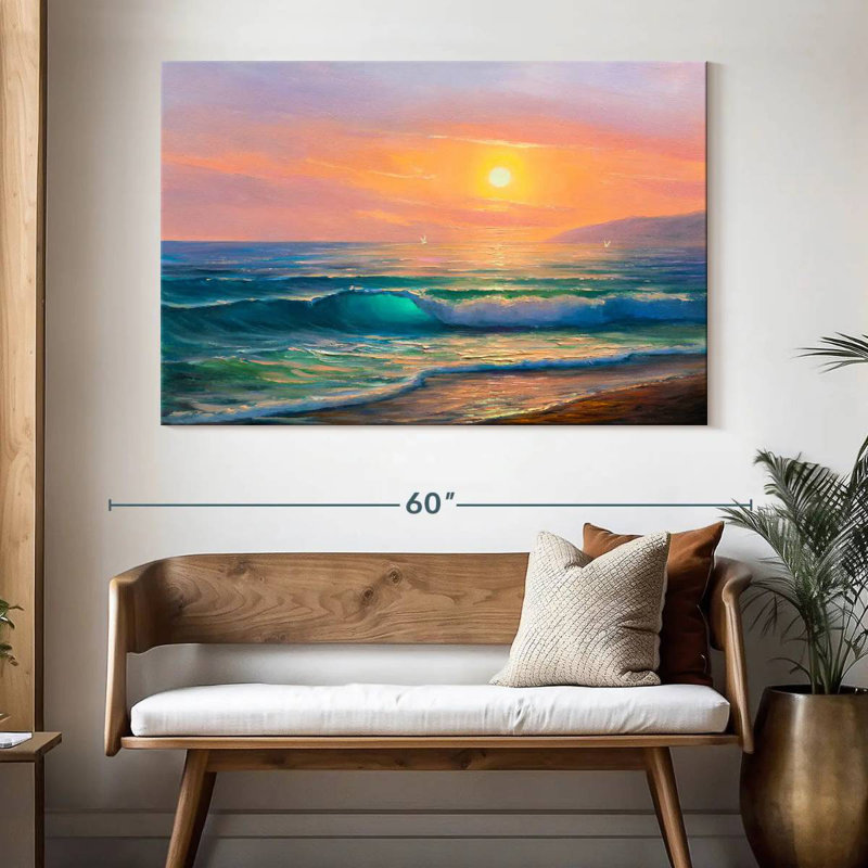 Alvord, soleil sur la mer, peinture, H 34 po x l 51 po